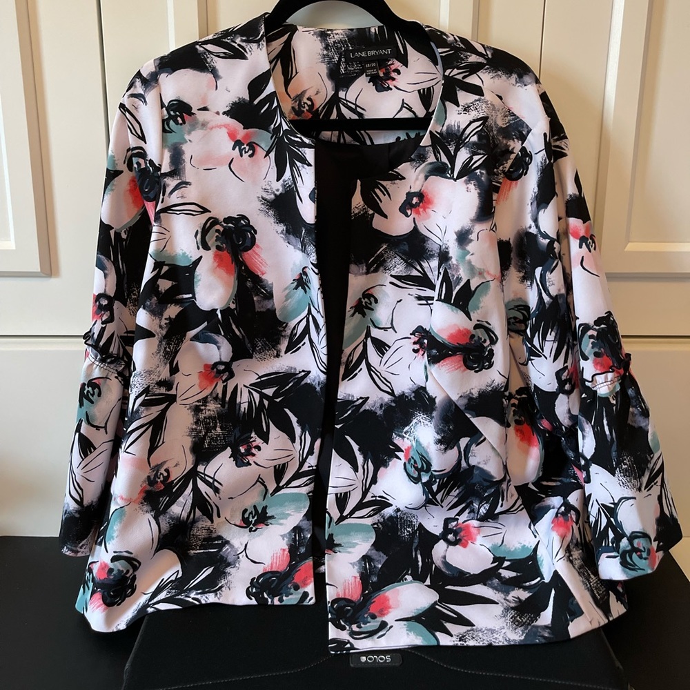 Lane Bryant Hawaiian Floral Blazer